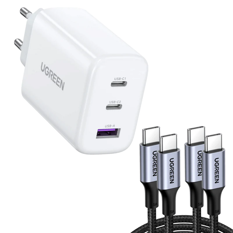 65W 3-Port Fast USB-C Charger
